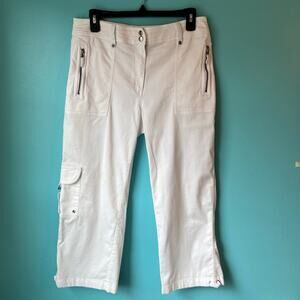 Chico's Women's white pants size 1 (Medium 8) crop pants casual